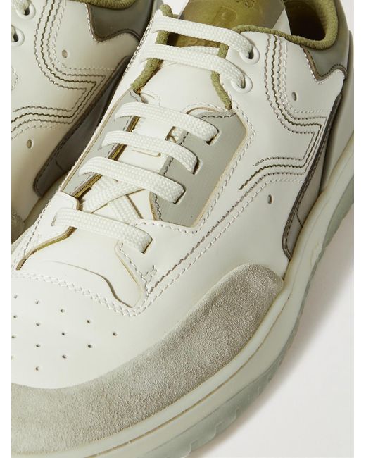 Sneakers in pelle con finiture in camoscio Playoff di Berluti in White da Uomo