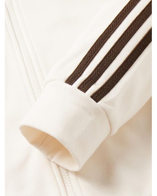 Adidas Originals Natural Wales Bonner Striped Logo-embroidered Cotton-blend Jersey Track Jacket for men