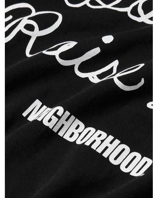 Neighborhood Black Printed Cotton-jersey T-shirt for men