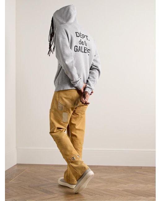 GALLERY DEPT. Gray Logo-print Cotton-blend Jersey Zip-up Hoodie for men