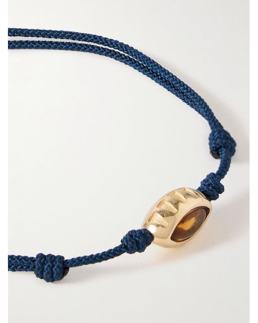 Luis Morais Eye of the Idol Armband aus Kordel mit Citrin und Details aus Gold in Blue für Herren