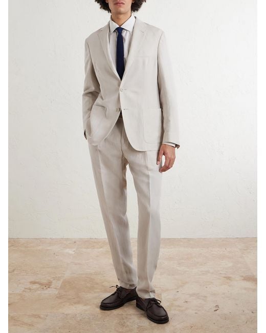 Eleventy Natural Lyocell And Linen-blend Suit Jacket for men