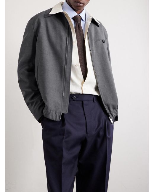 Slowear Gray Wool-canvas Blouson Jacket for men