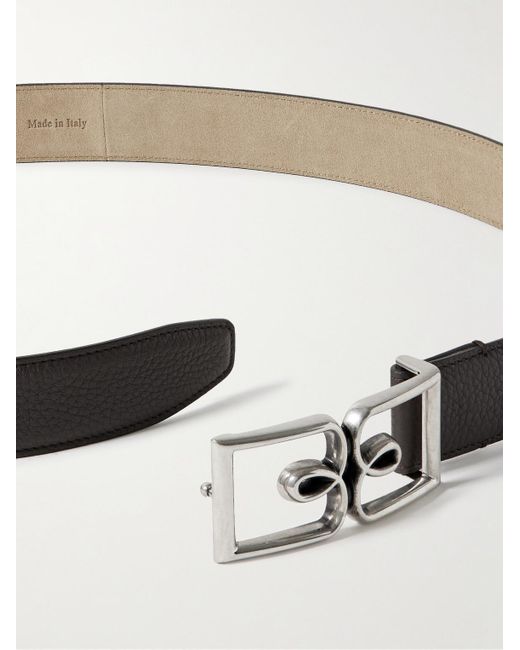 Berluti Metallic B Volute Echo 3.5cm Full-grain Venezia Leather Belt for men