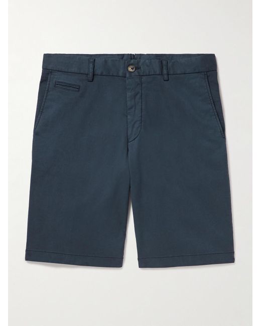 Altea Blue Milano Straight-leg Lyocell And Cotton-blend Bermuda Shorts for men