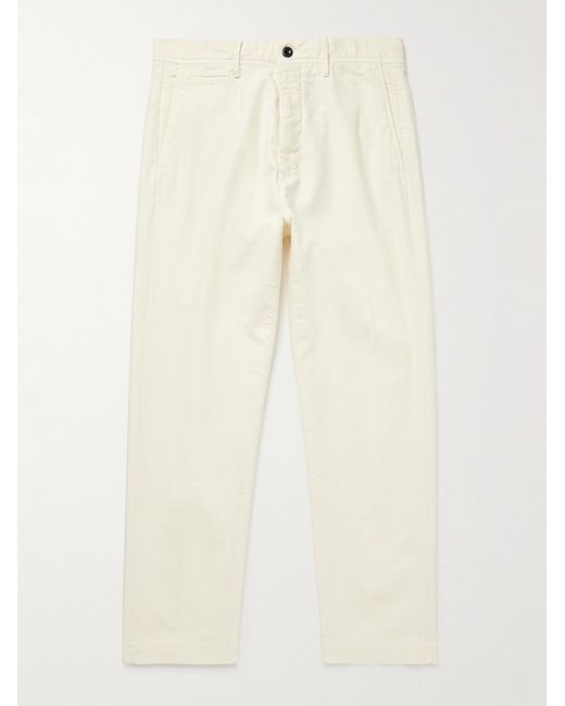 Slowear Natural Slim-fit Cotton-blend Twill Trousers for men