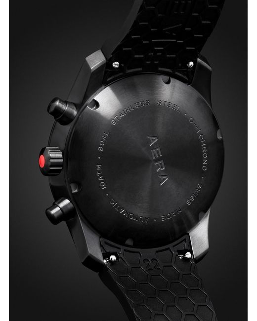 Aera Black C-1 Chrono Automatic Chronograph Stainless Steel And Scuba Watch, Ref. C-1 Shadow for men