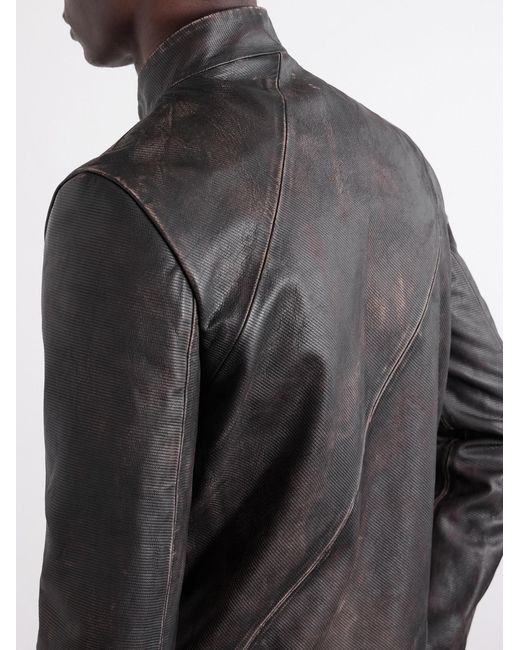 424 Black Leather Jacket for men