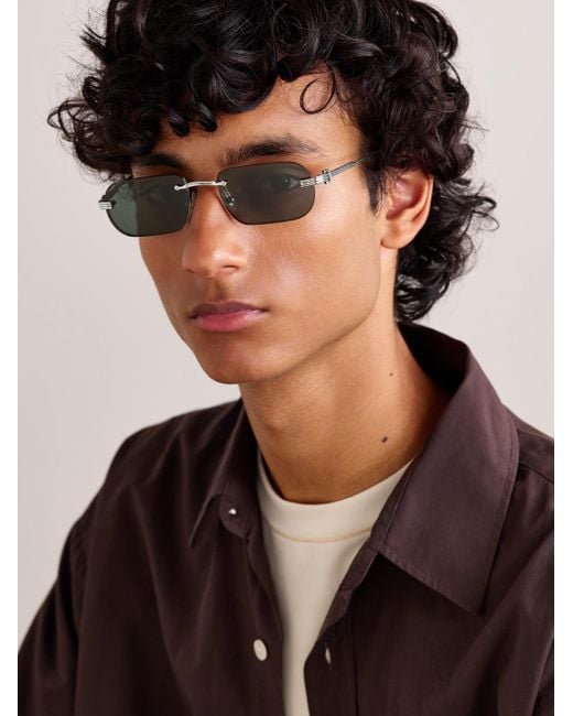 Cartier Green Première De Cartier Square-Frame Rimless Acetate And-Tone Sunglasses for men
