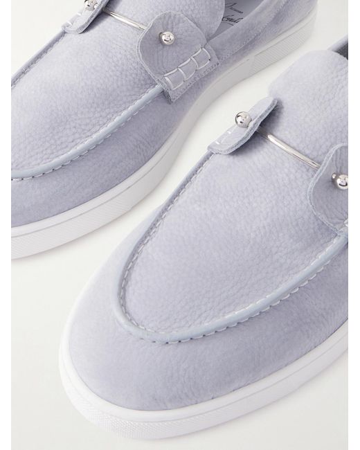 Christian Louboutin White Chambeliboat Full-Grain Leather Loafers for men