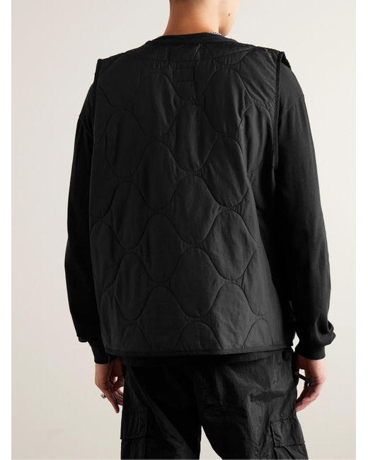 Nike Black Logo-embroidered Quilted Padded Ripstop Gilet for men