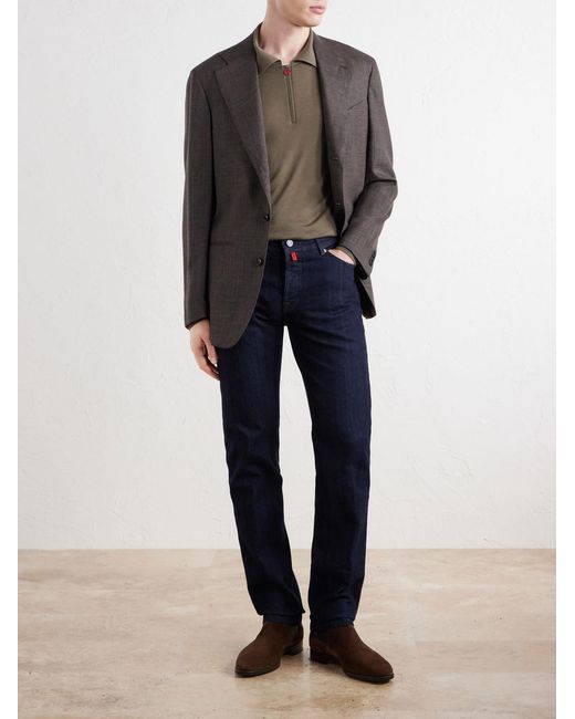 Kiton Blue Straight-Leg Jeans for men