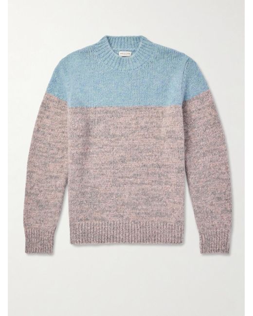 Dries Van Noten Pullover aus einer Alpakawollmischung in Colour-Block-Optik in Blue für Herren
