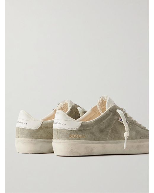 Golden Goose Deluxe Brand Natural Soul-star Distressed Leather-trimmed Suede Sneakers for men