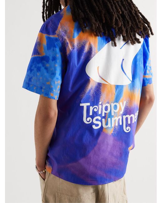 Msftsrep Blue Printed Cotton Shirt for men
