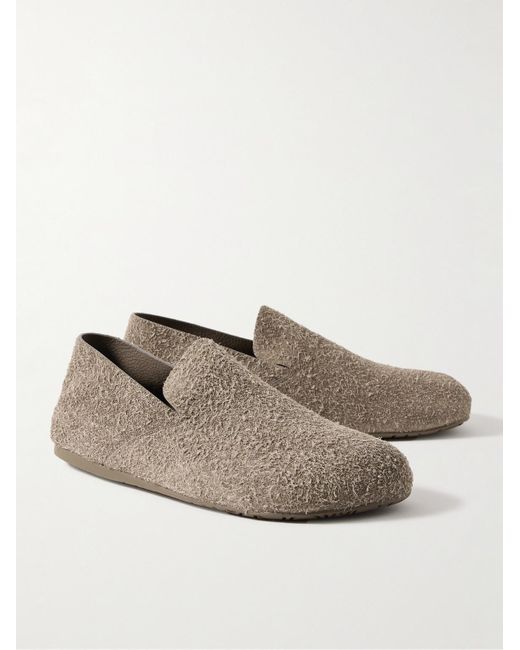 Loewe Natural Lago Brushed-suede Slippers for men