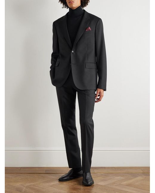 Mr P. Black Slim-Fit Wool Suit Jacket for men