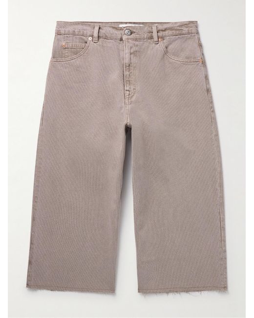 Our Legacy Gray Straight-leg Cropped Distressed Denim Trousers for men