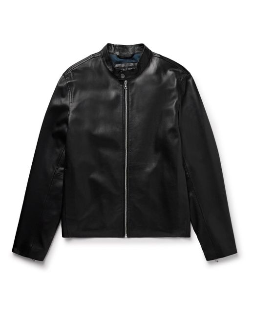 Rag & Bone Black Café Racer Leather Jacket for men