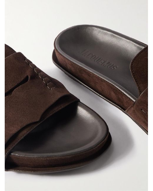 Jacquemus White Suede Slides for men