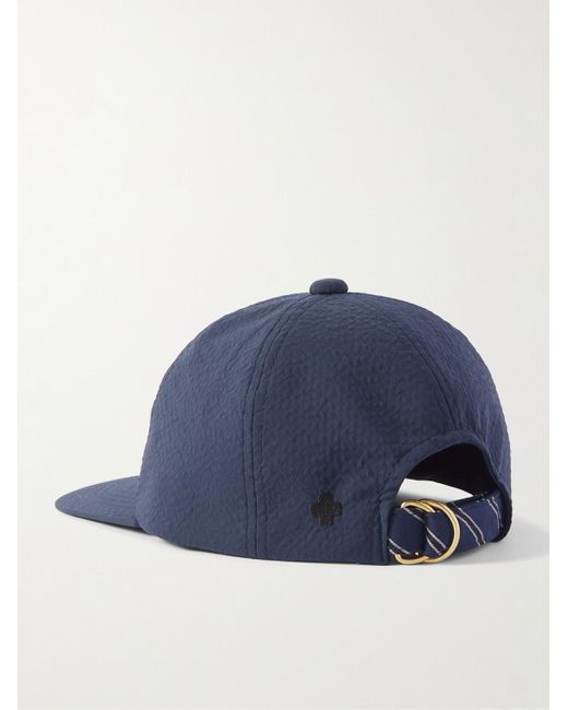 Beams Plus Blue Seersucker Baseball Cap for men