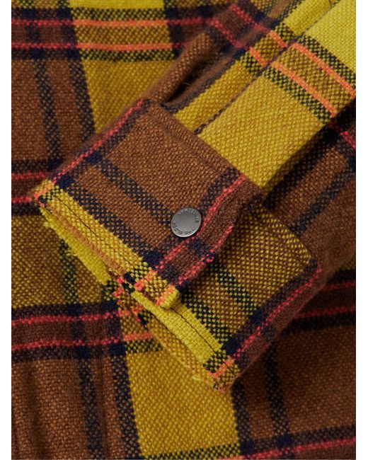 The Elder Statesman Brown Ian Checked Cashmere Bomber Jacket for men