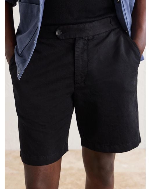 Mr P. Blue Straight-Leg Cotton And Linen-Blend Bermuda Shorts for men