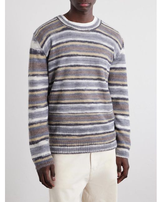 A.P.C. Gray Hector Striped Knitted Sweater for men