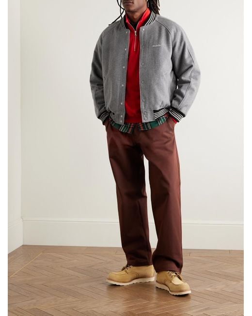 Aimé Leon Dore Gray Wool Varsity Jacket for men