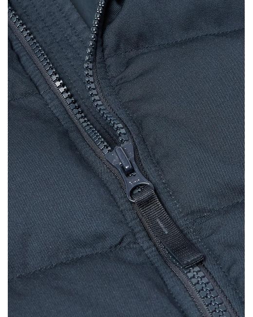 Stone Island Blue Ghost Quilted Virgin Wool-Twill Hooded Down Jacket for men
