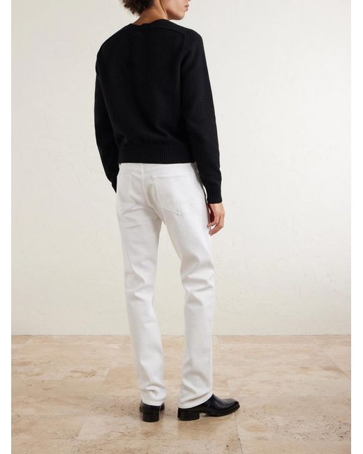 Tom Ford White Slim-fit Straight-leg Cotton-blend Corduroy Trousers for men