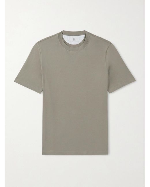 Brunello Cucinelli Gray Cotton-jersey T-shirt for men