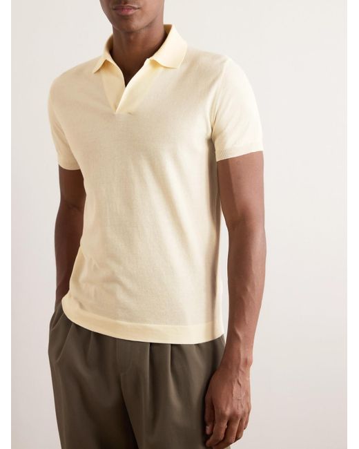 Loro Piana Natural Bay Cotton Polo Shirt for men