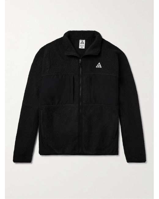 Nike Black Acg Arctic Wolf Logo-embroidered Polartec® Fleece Zip-up Sweatshirt for men