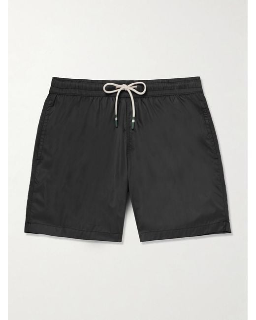 Hartford Black Slim-fit Mid-length Recycled Swim Shorts for men
