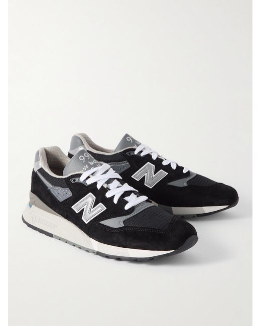 New Balance Black 998 Core Rubber-trimmed Leather for men