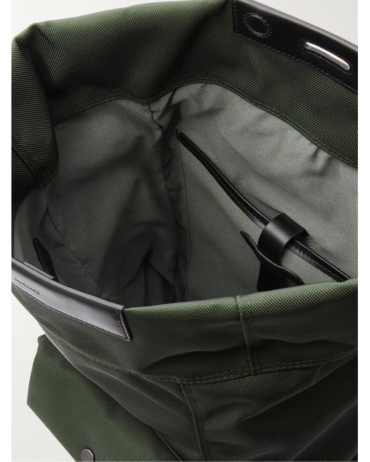 Mismo Green M/s Escape Leather-trimmed Ballistic Nylon Backpack for men