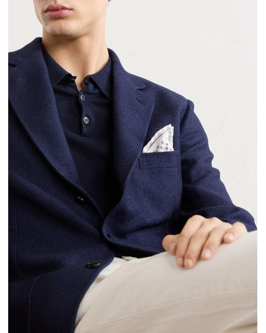 Brioni Blue Cashmere And Silk-Blend Blazer for men