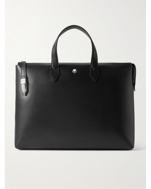 Montblanc Black Soft Leather Tote Bag for men