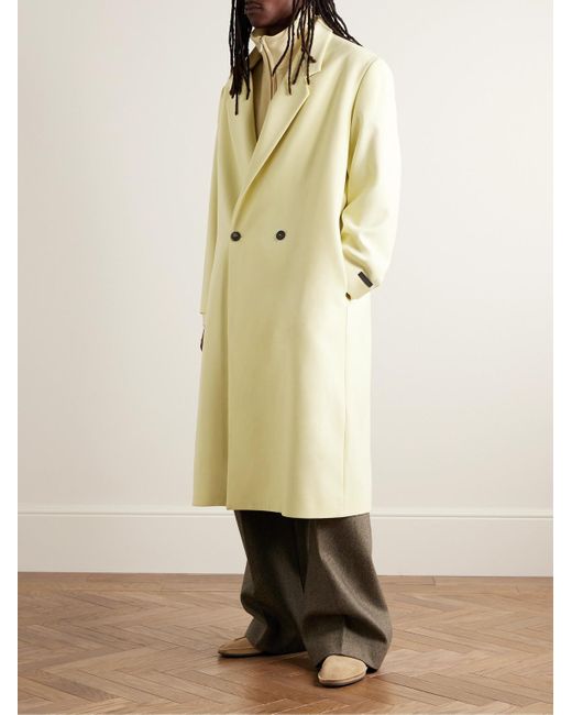 Fear Of God Yellow Double-breasted Wool Overcoat for men
