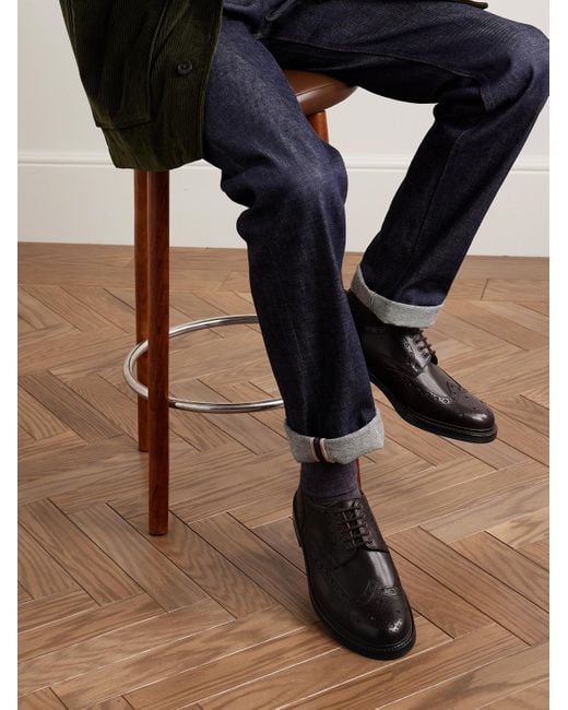 GRENSON Brown Archie Leather Brogues for men