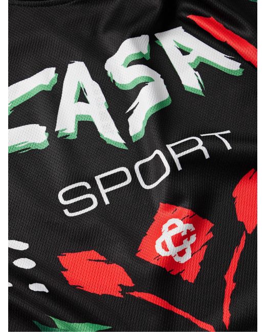 Casablancabrand Black Casa Moto Printed Mesh T-shirt for men