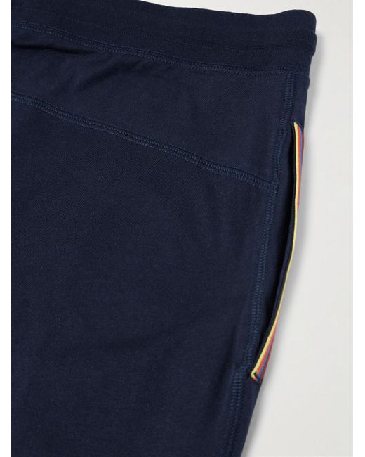 Paul Smith Blue Slim-fit Tapered Cotton-jersey Sweatpants for men