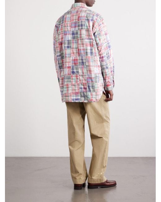 Beams Plus Pink Patchwork Checked Cotton Jacket for men