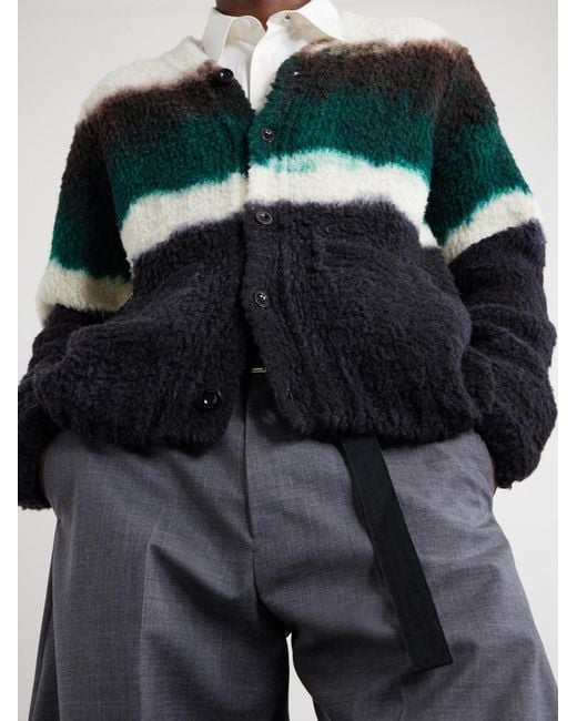 Sacai Black Chusen-Dyed Wool-Blend Cardigan for men