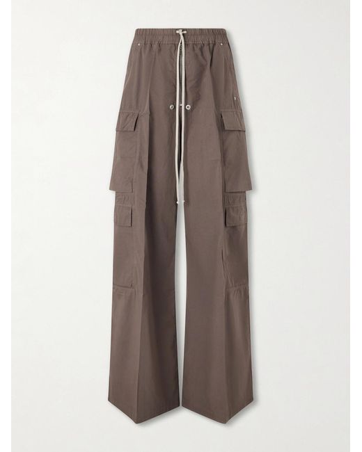 Rick Owens Brown Jumbo Belas Cotton Cargo Trousers for men