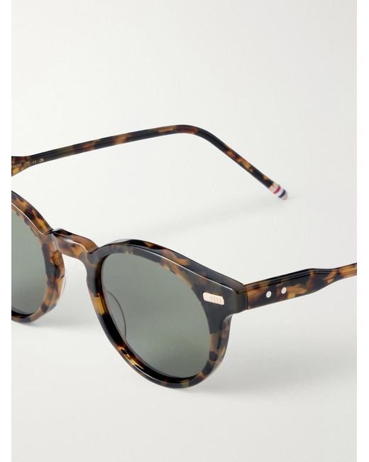 Thom Browne Brown Round-Frame Tortoiseshell Acetate Sunglasses for men