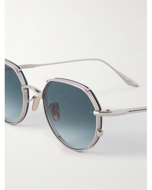 Jacques Marie Mage Blue Hartana Round-frame Silver-tone Sunglasses for men