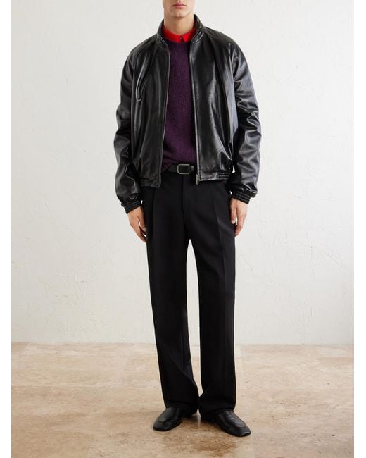 Acne Black Lokot Leather Jacket for men