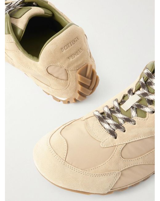 Bottega Veneta Natural Orbit Flash Suede And Nylon Blend Sneakers for men